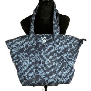 Victoria's Secret Blue Tie Dye Double Handle Tote Bag w/ Embroider Logo 3/$30 🌺